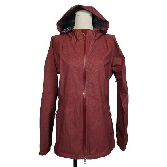 Athleta Drizzle Rain Shell Jacket Cherrywood Red Wallflower Sz Medium - Picture 1 of 12